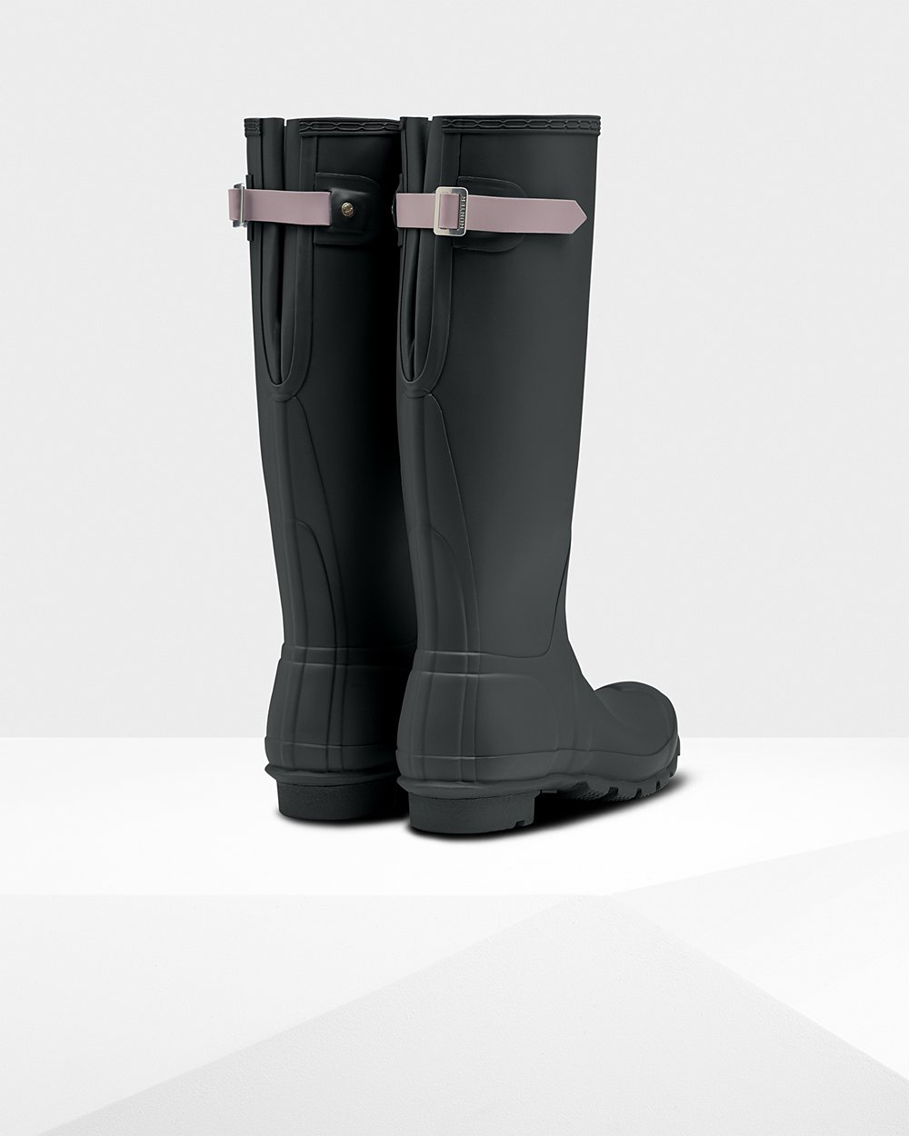 Galochas Altas Hunter Feminina Verdes Escuro/Roxo - Original Back Adjustable - 08MCUSKJN